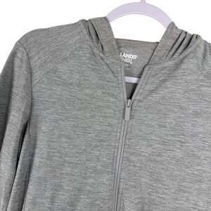 Lands' End Women's Full Zip Hoodie Jacket XXS Gray Athleisure‎ Activewear Soft
